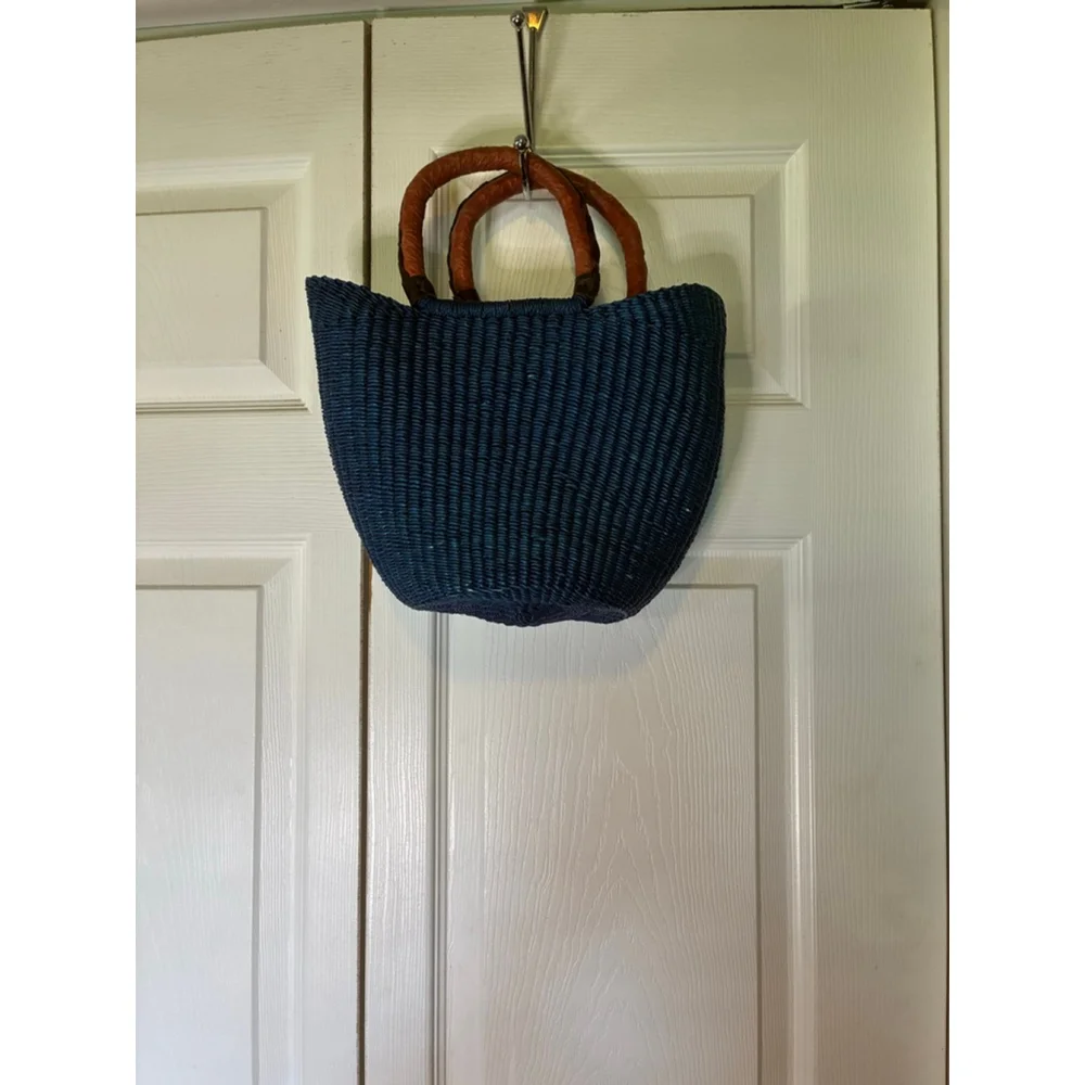 Blue Wicker Purse